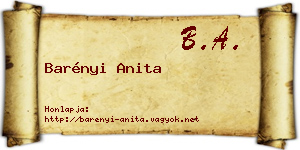 Barényi Anita névjegykártya